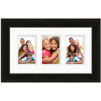 Gardenia Collection 9x16 Frame, (3) 4x6 Openings in Black by Courtside Market
