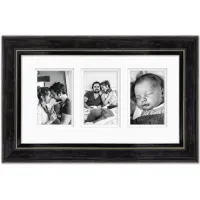 Rustic Industrial Collection 9x16 Frame, (3) 4x6 Openings in Graphene by Courtside Market