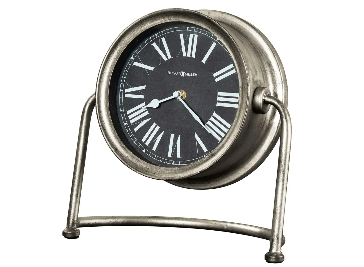 Senna Mantel Clock in Silver by Howard Miller