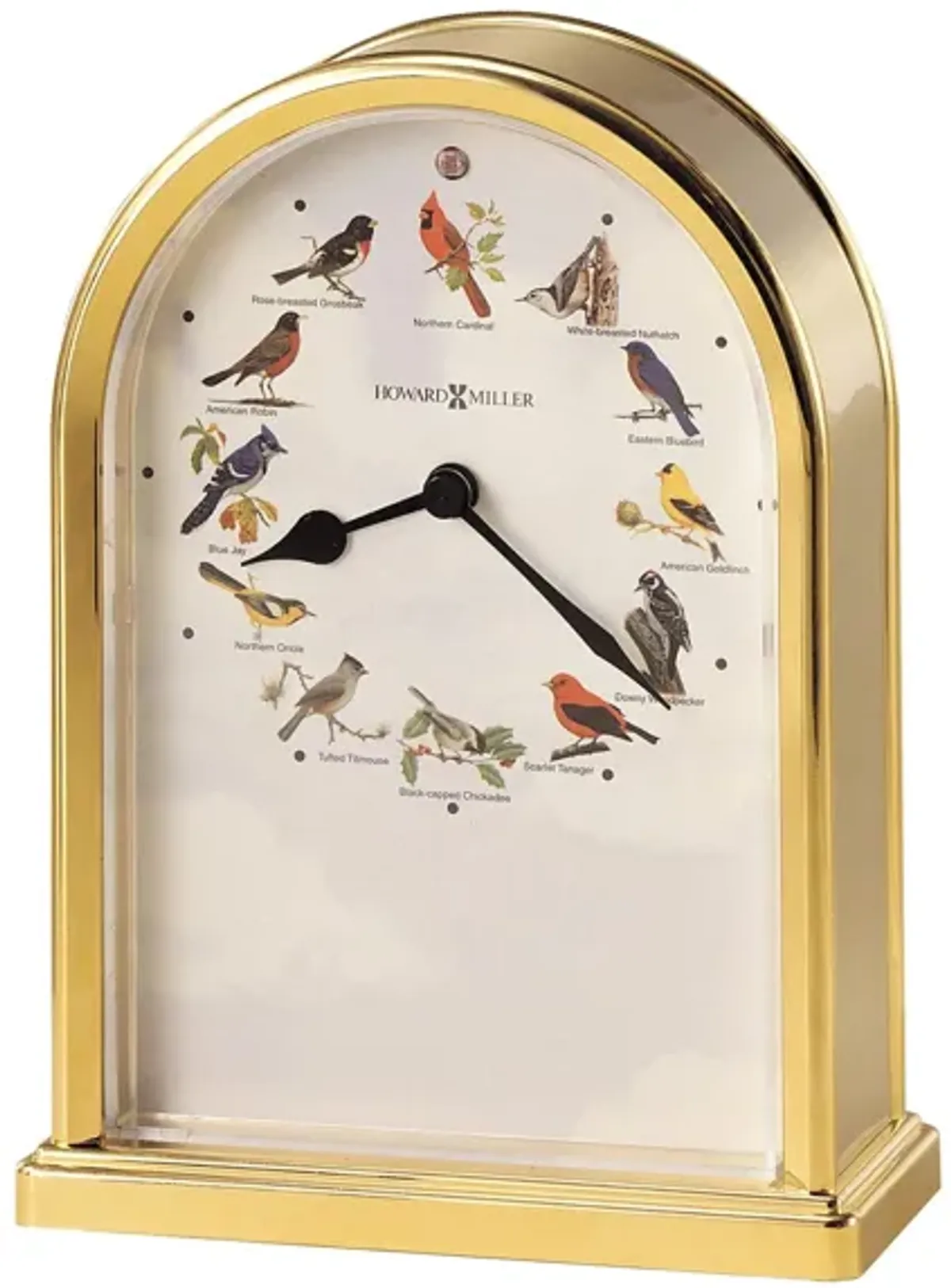 Song Birds Of North America III Tabletop Clock in Gold by Howard Miller