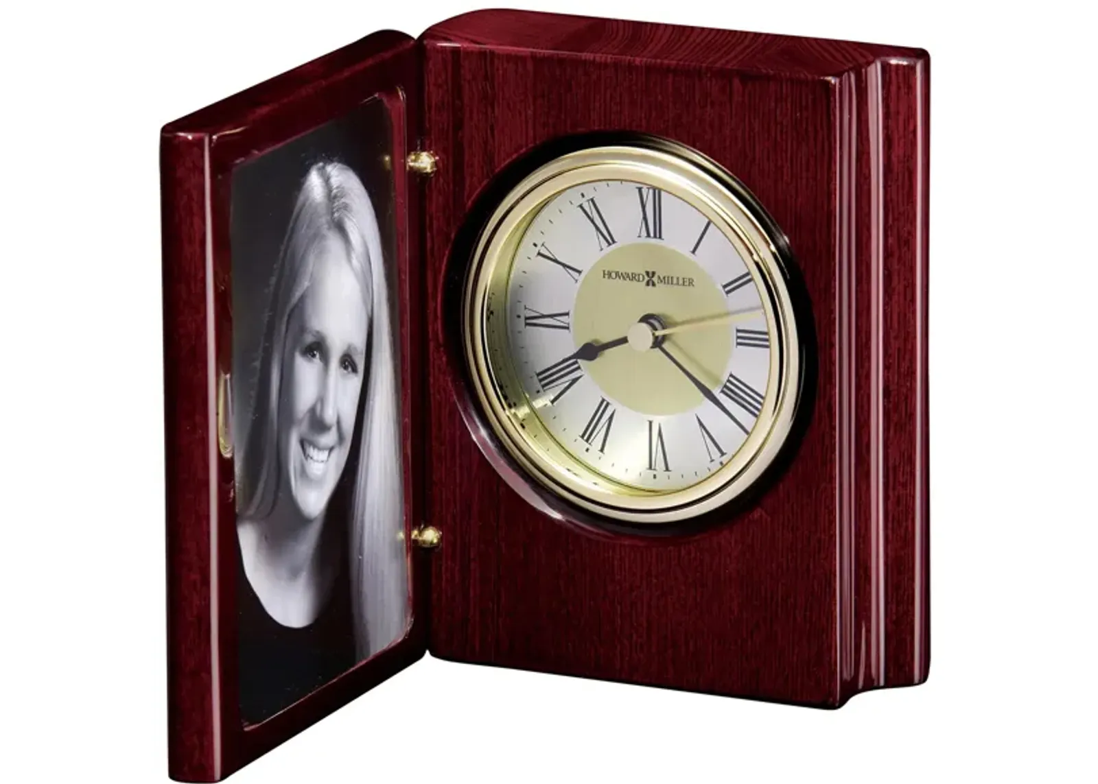 Portrait Book Tabletop Clock in Rosewood by Howard Miller