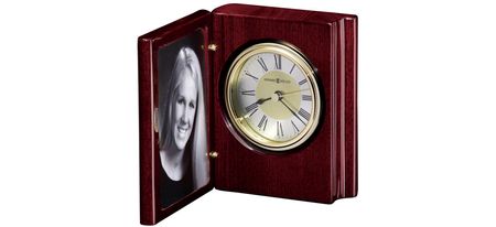 Portrait Book Tabletop Clock in Rosewood by Howard Miller