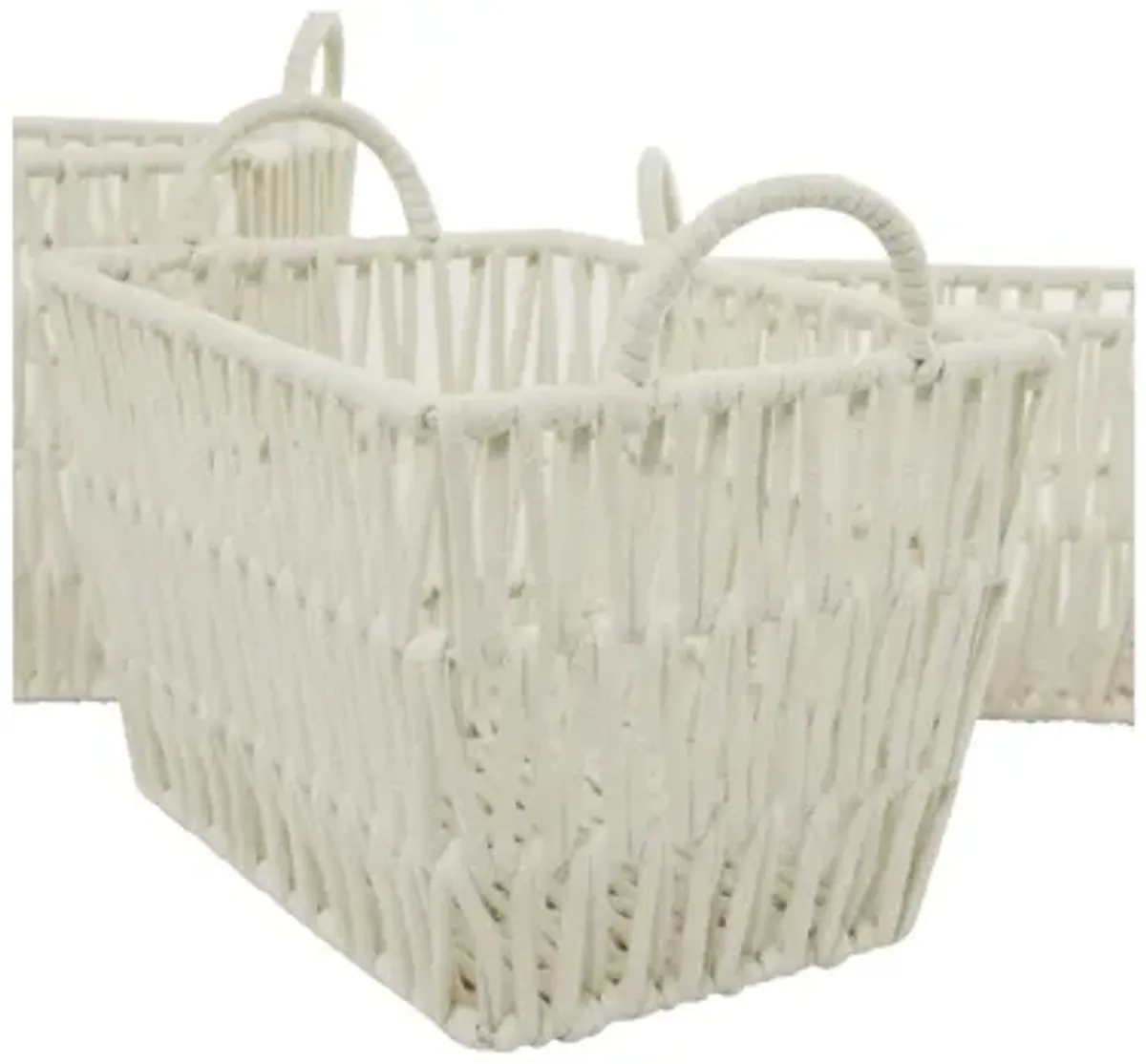 Ivy Collection Set of 3 Traditional Storage Baskets with Handles