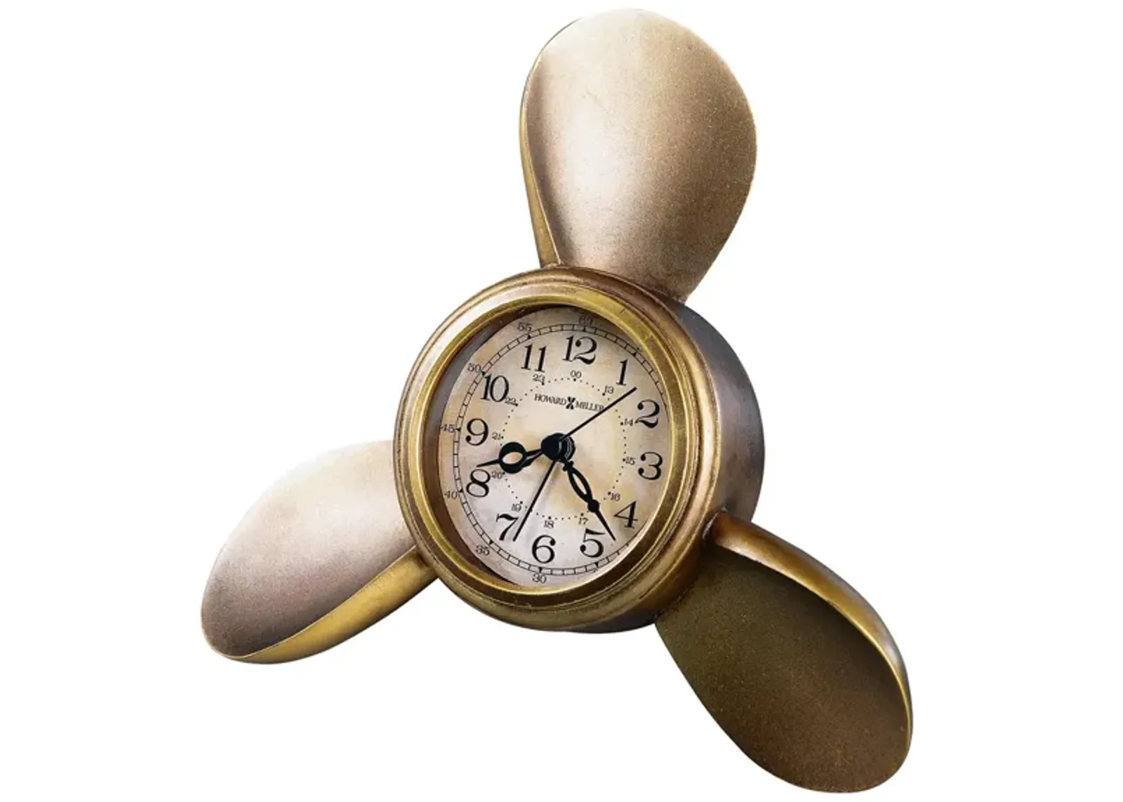 Propeller Alarm Tabletop Clock in Gold by Howard Miller