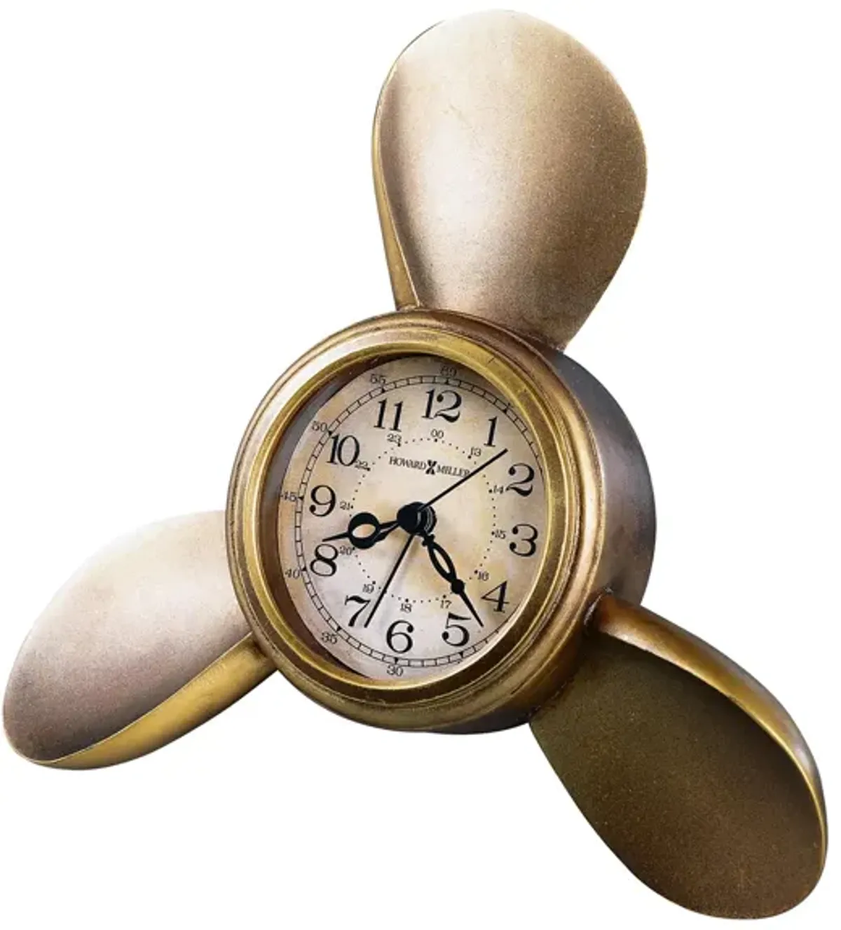 Propeller Alarm Tabletop Clock in Gold by Howard Miller