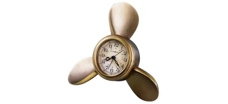 Propeller Alarm Tabletop Clock in Gold by Howard Miller