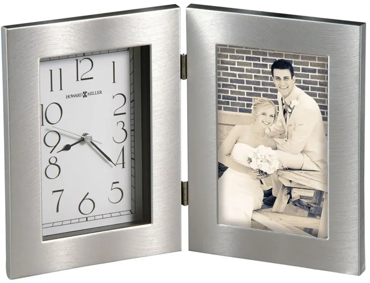 Lewiston Tabletop Clock in Silver by Howard Miller