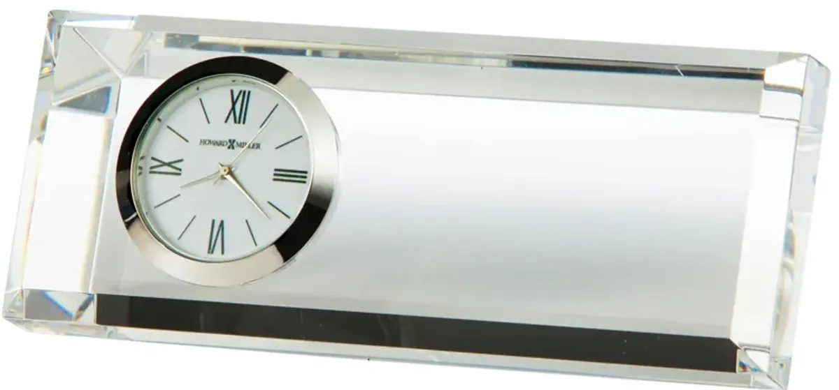 Prism Tabletop Clock in Silver by Howard Miller