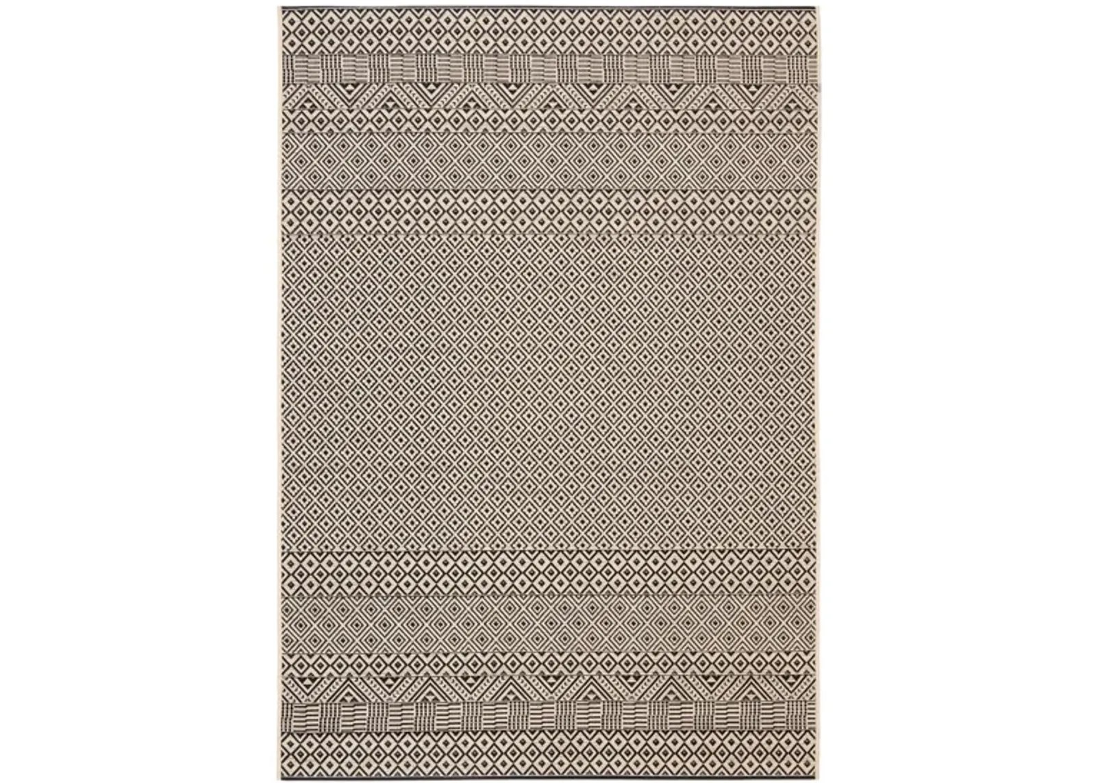 Courtyard Weave Indoor/Outdoor Area Rug in Beige & Black by Safavieh