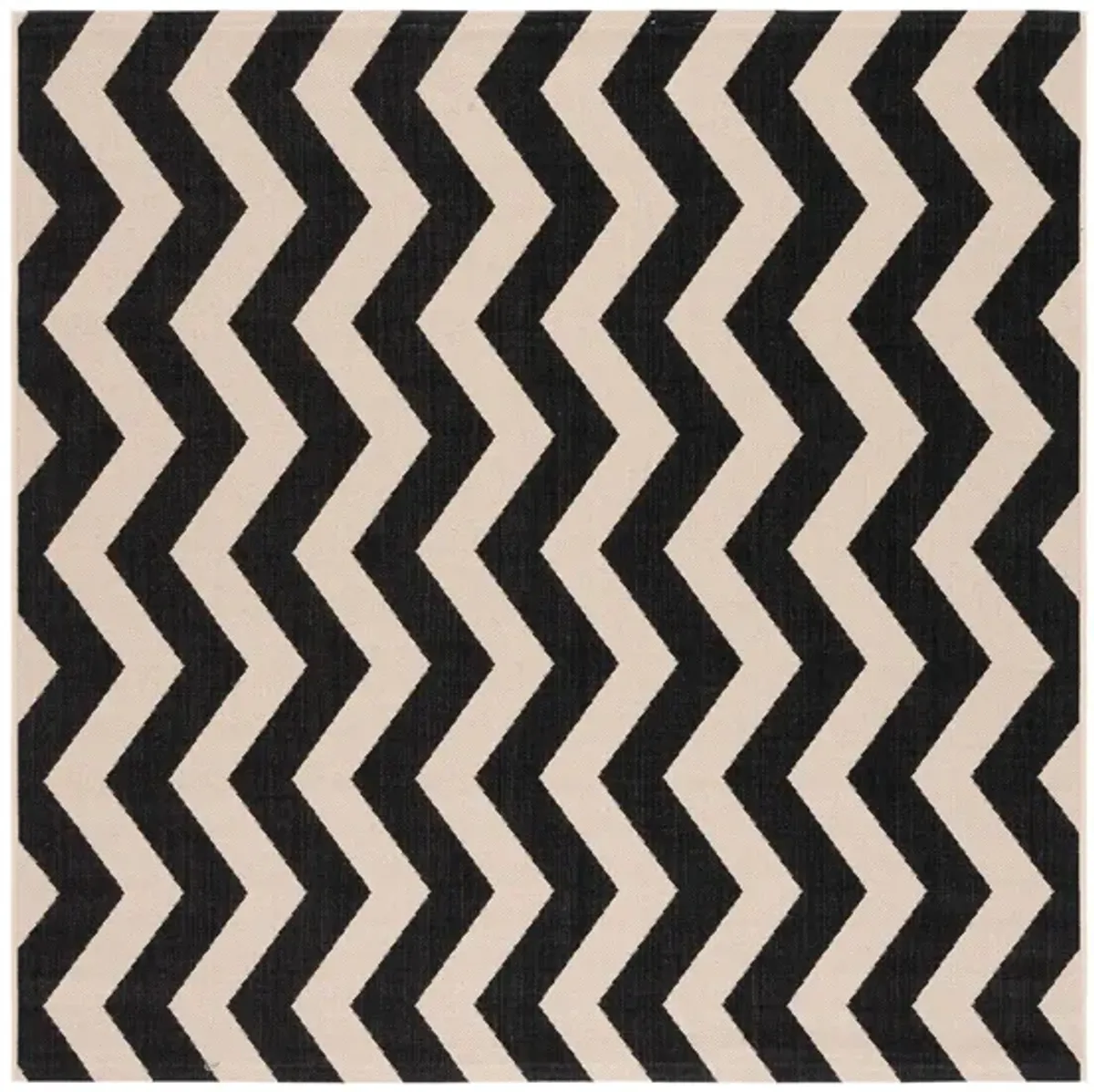 Courtyard Chevron Indoor/Outdoor Area Rug in Black & Beige by Safavieh