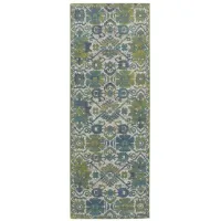 Foster Modern Style Slavic Kilim Area Rug in Dark Citron Green by Feizy