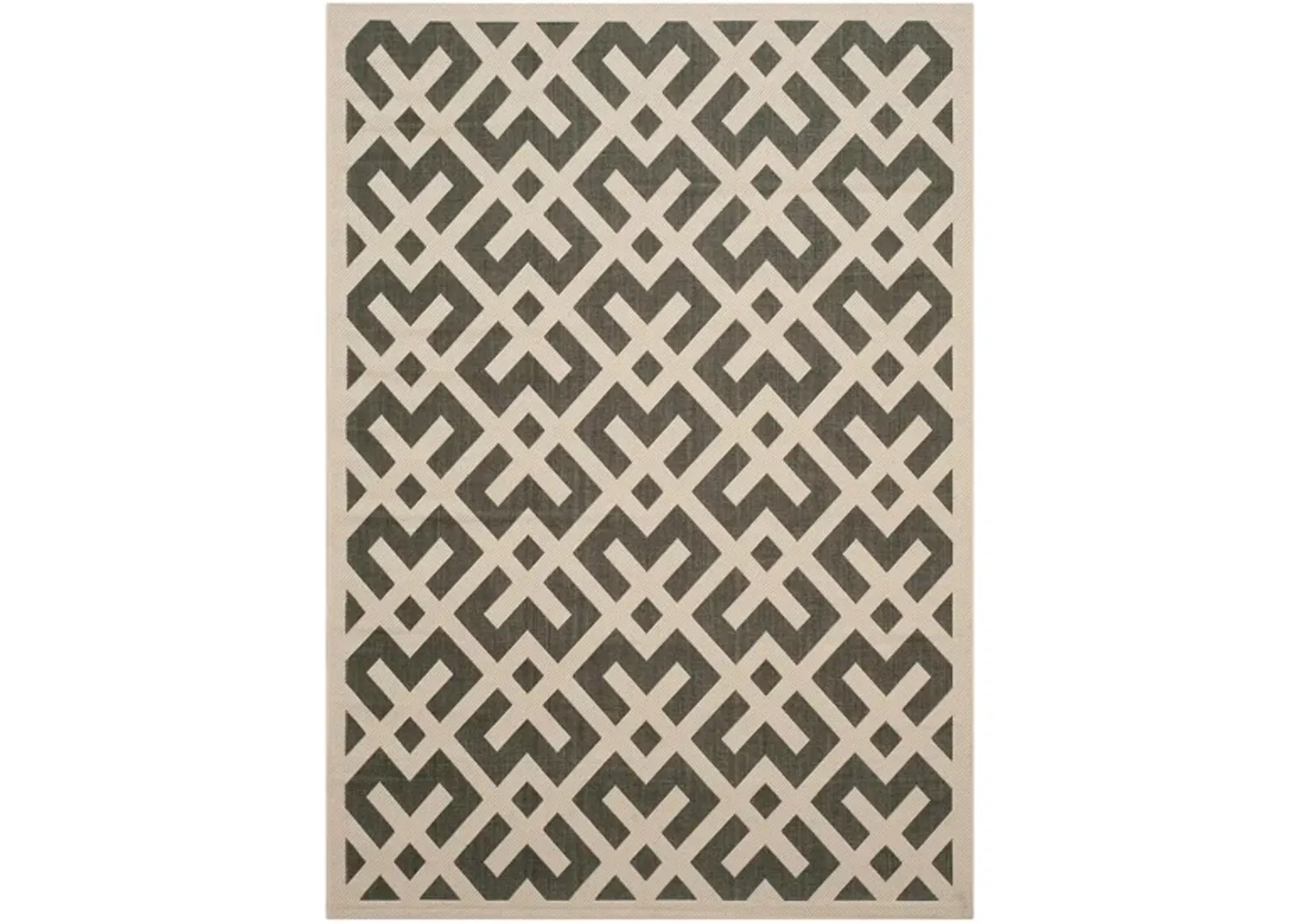 Courtyard Crossing Indoor/Outdoor Area Rug in Black & Beige by Safavieh