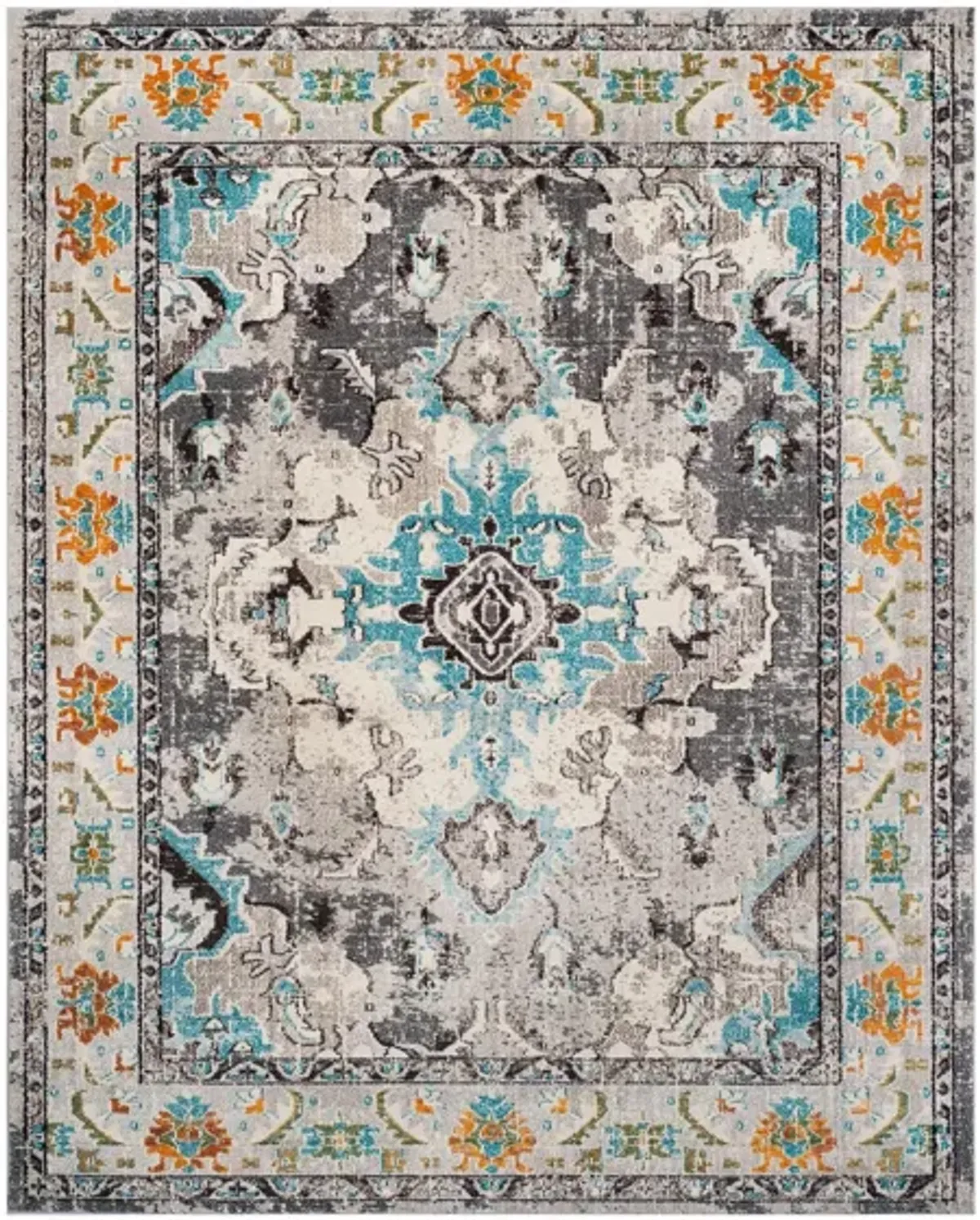 Monaco Area Rug in Grey/Light Blue by Safavieh