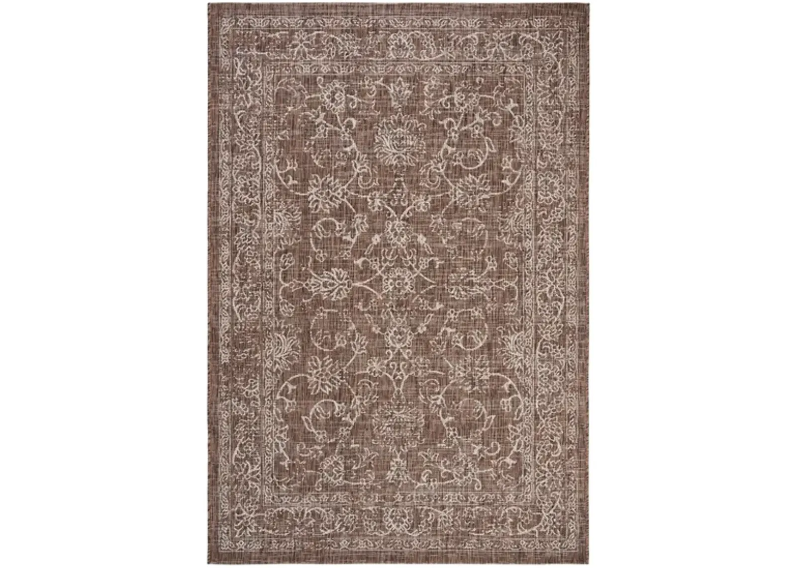 Courtyard Pacific Indoor/Outdoor Area Rug in Brown & Ivory by Safavieh