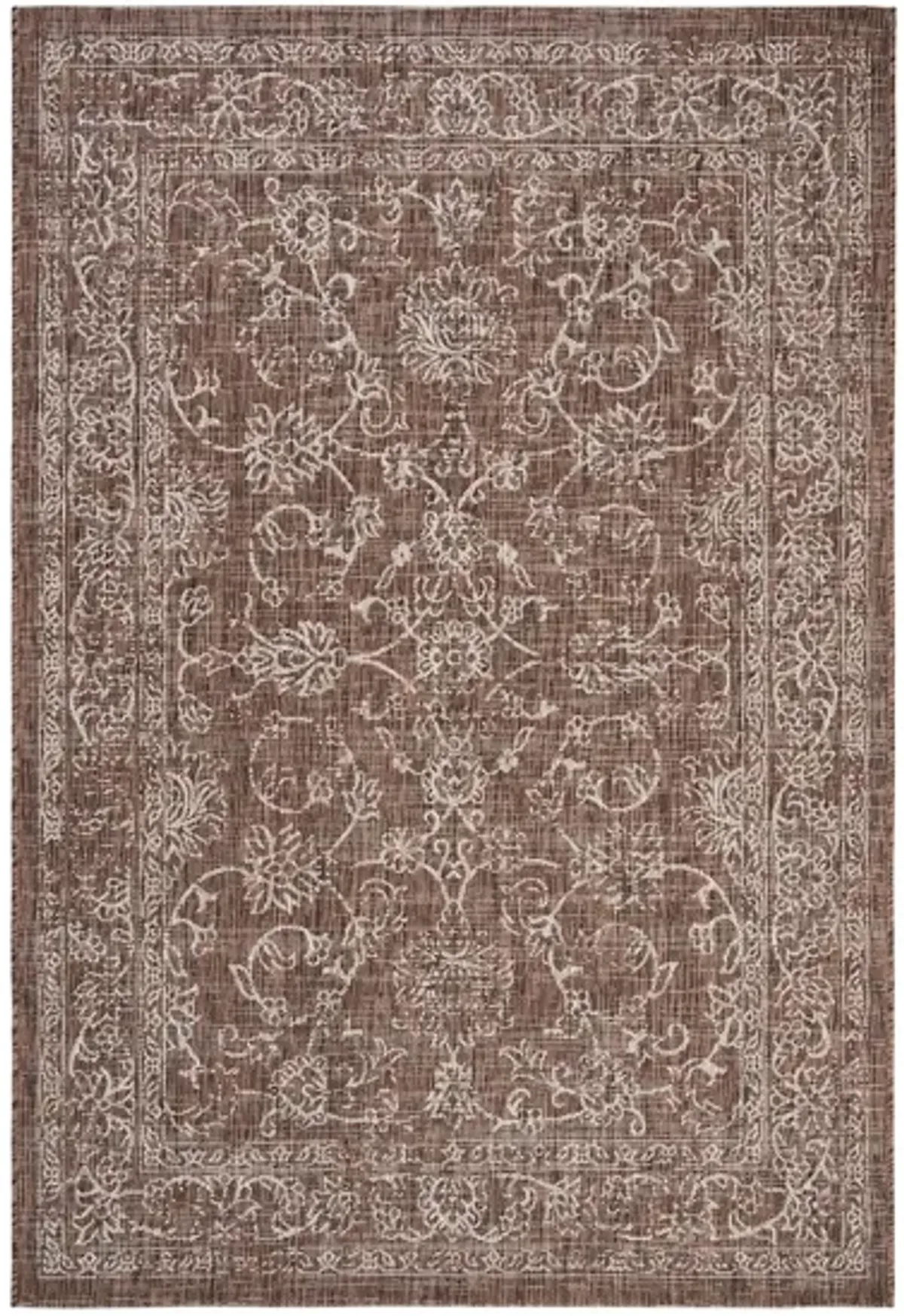 Courtyard Pacific Indoor/Outdoor Area Rug in Brown & Ivory by Safavieh