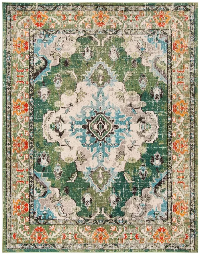 Monaco Area Rug in Forest Green/Light Blue by Safavieh