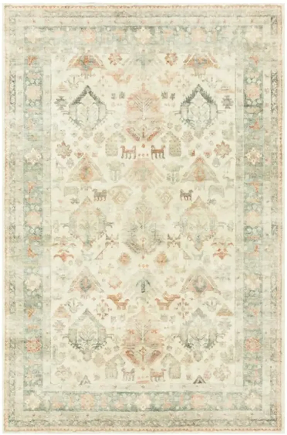 Rosette Runner Rug in Beige/Multi by Loloi Rugs