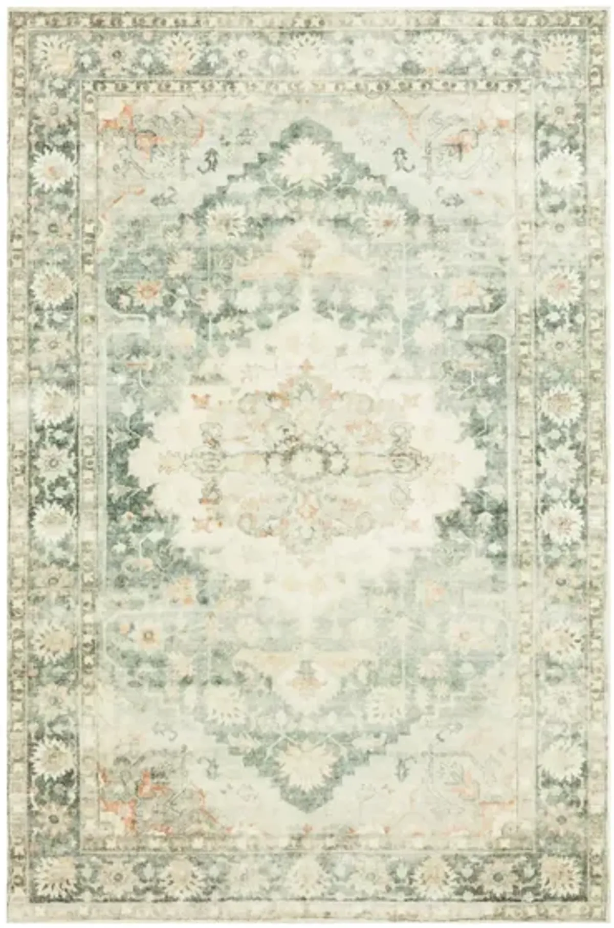 Rosette Runner Rug in Teal/Ivory by Loloi Rugs