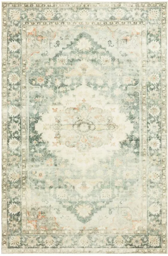 Rosette Accent Rug in Teal/Ivory by Loloi Rugs