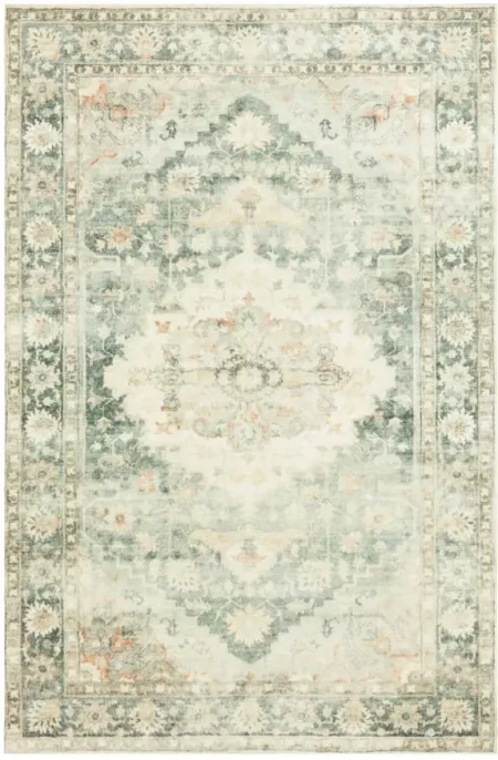 Rosette Area Rug in Teal/Ivory by Loloi Rugs