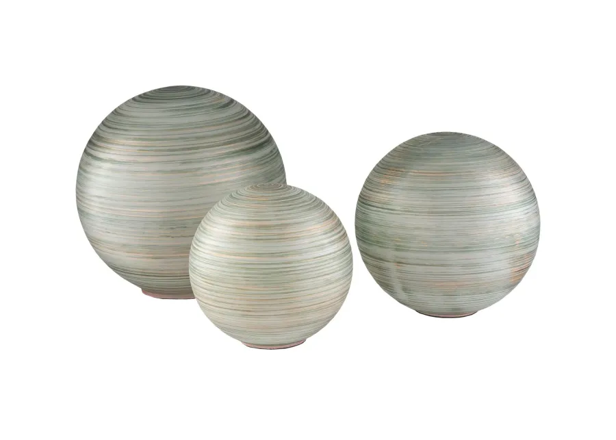 Rondure Decorative Objects: Set of 3 in White, Grey by Surya