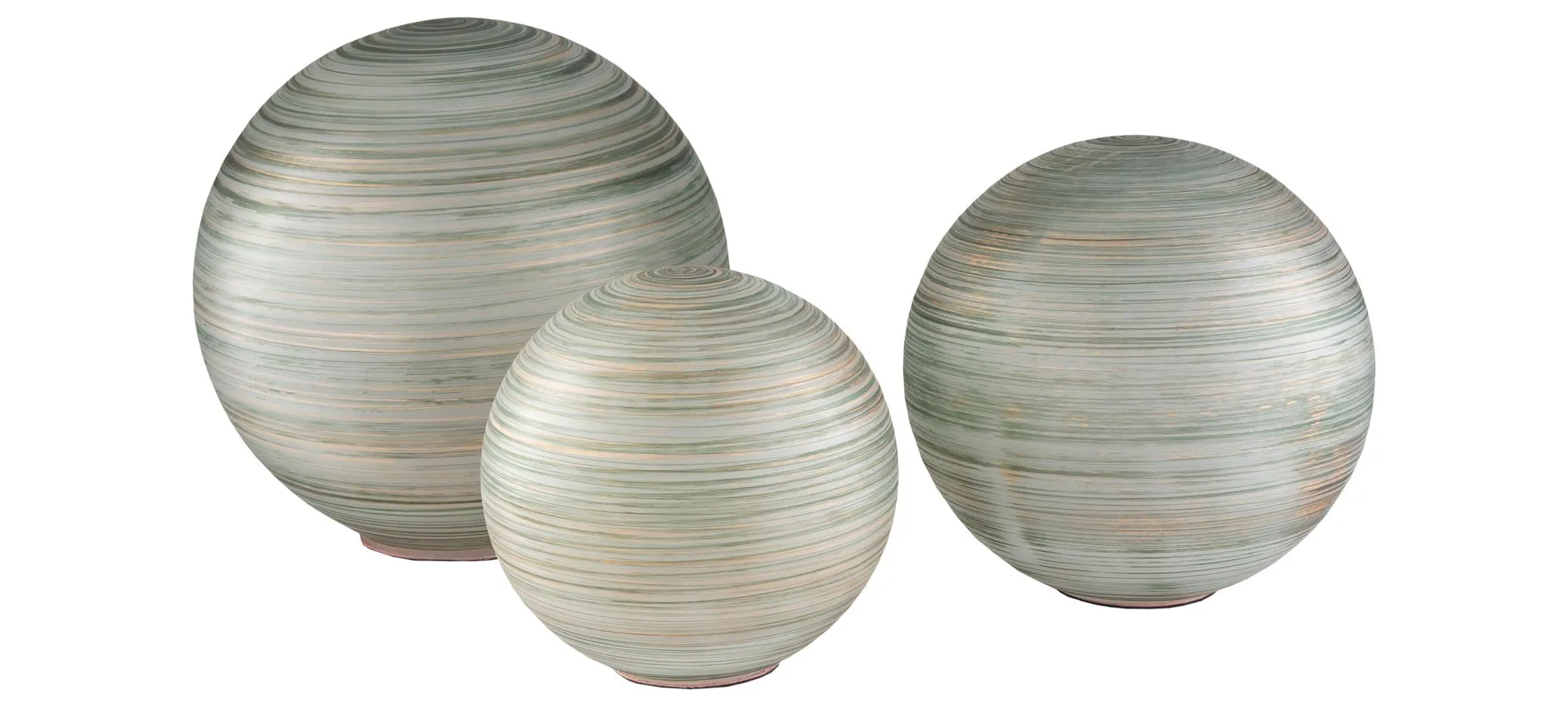 Rondure Decorative Objects: Set of 3 in White, Grey by Surya