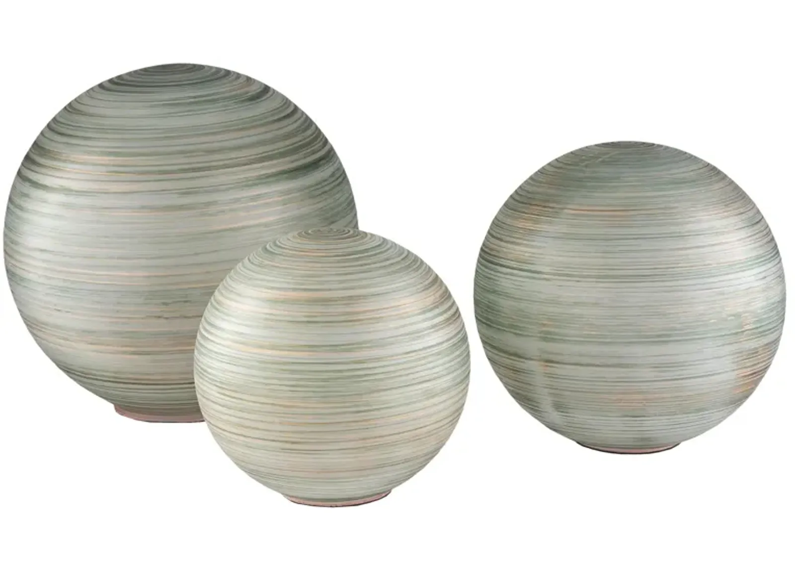 Rondure Decorative Objects: Set of 3 in White, Grey by Surya