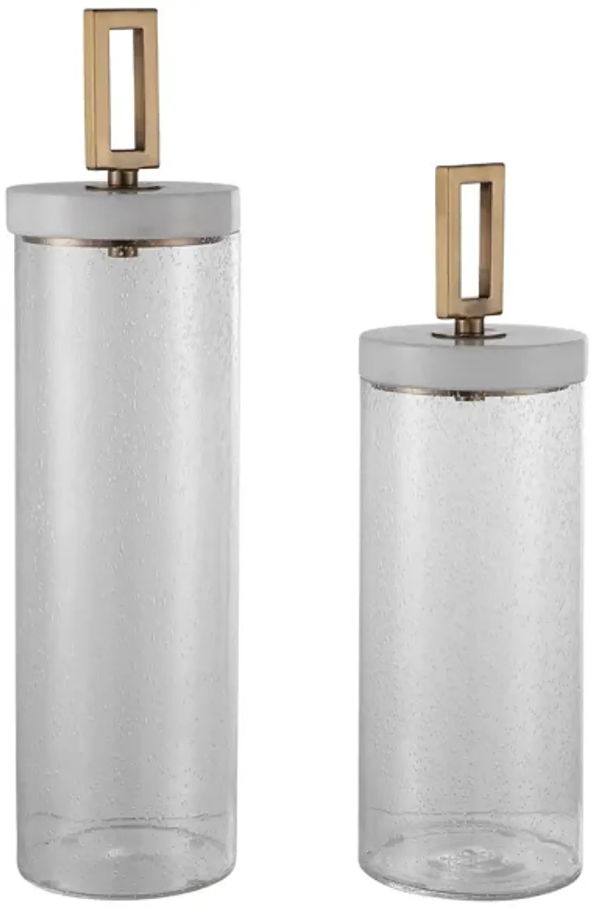 Hayworth Seeded Glass Containers: Set of 2