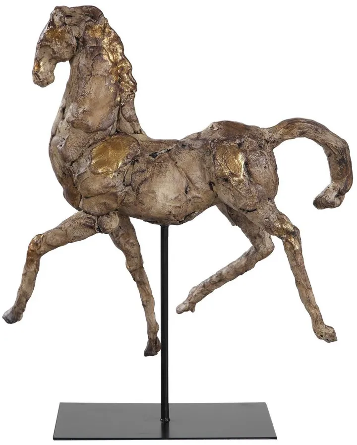 Caballo Dorado Horse Sculpture in Gold;Silver by Uttermost