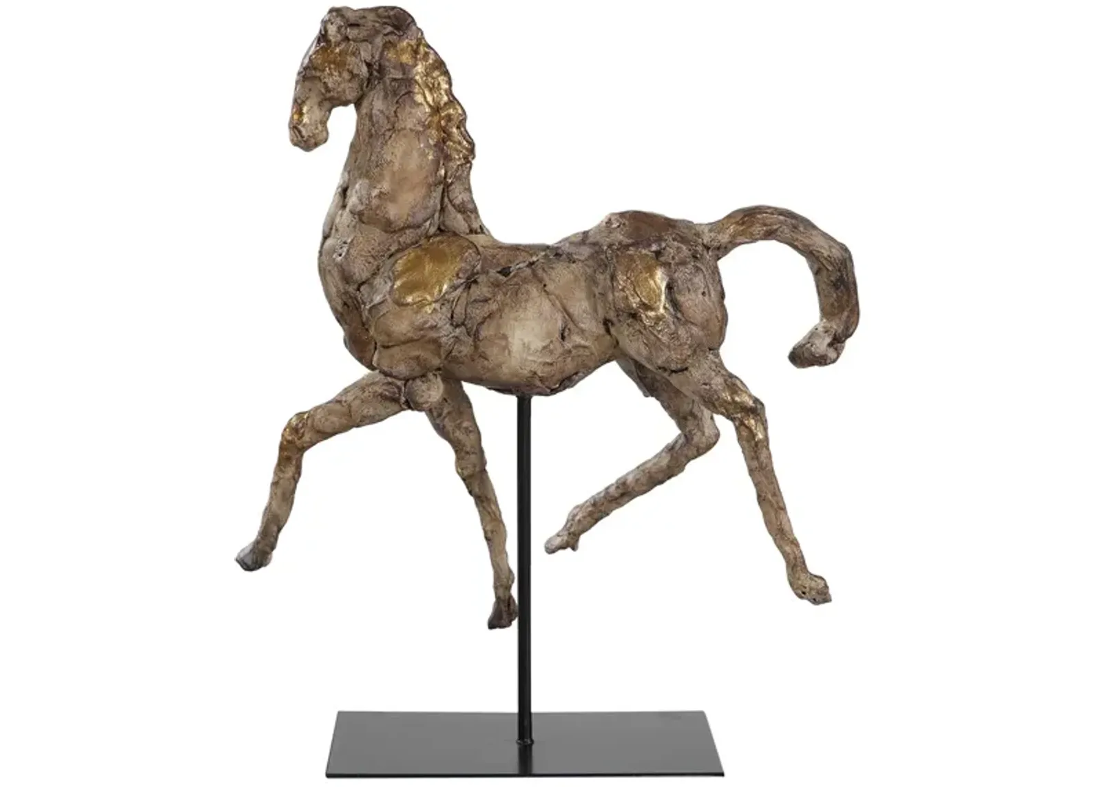 Caballo Dorado Horse Sculpture in Gold;Silver by Uttermost