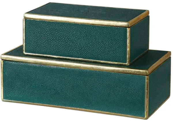 Karis Emerald Green Boxes: Set of 2