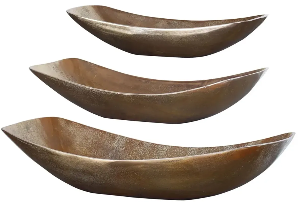 Anas Antique Brass Bowls: Set of 3