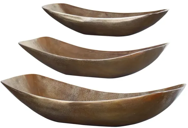 Anas Antique Brass Bowls: Set of 3