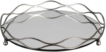 Rachele Mirrored Tray in Mirrored;Silver by Uttermost