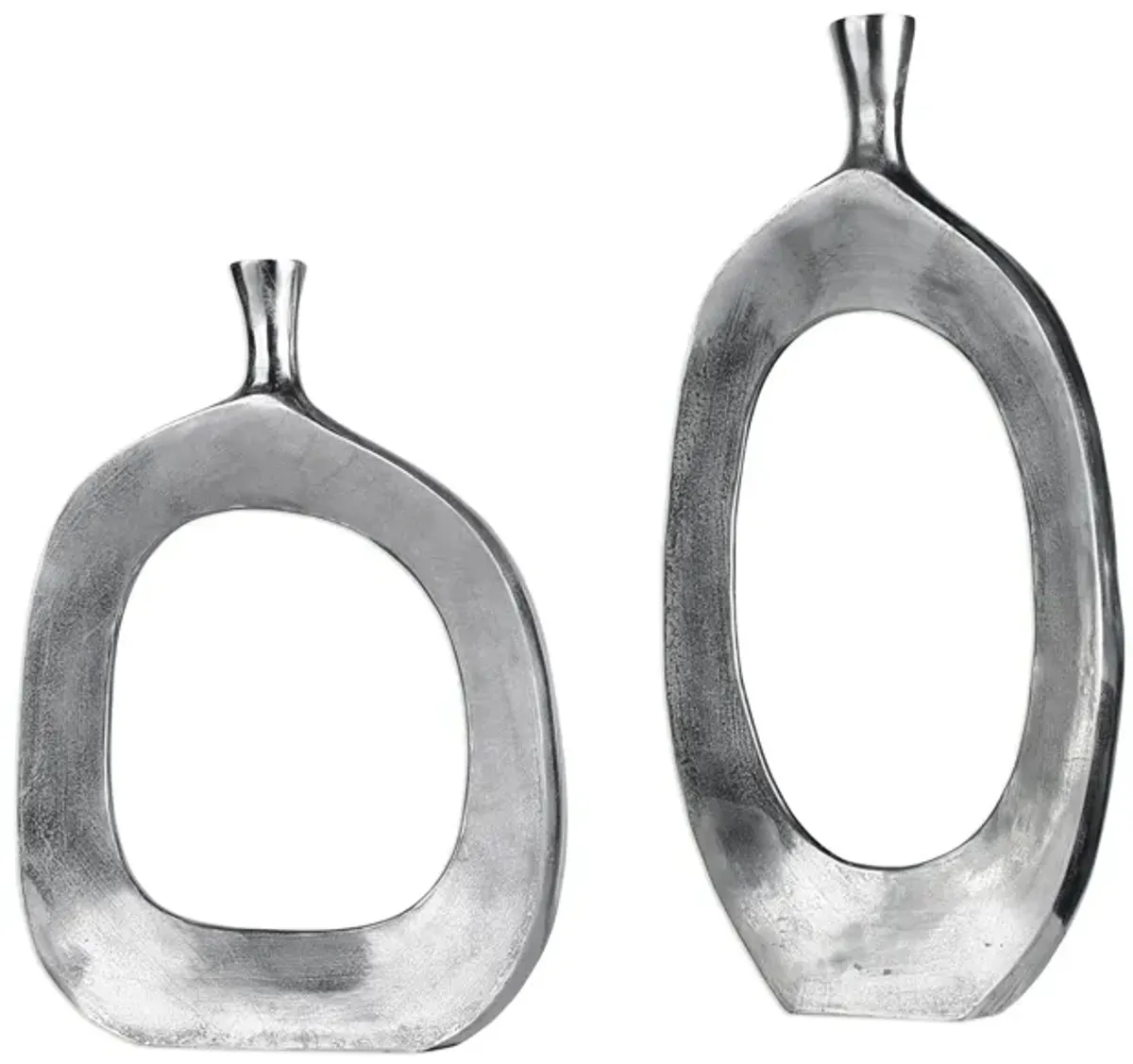 Cierra Aluminum Vases: Set of 2
