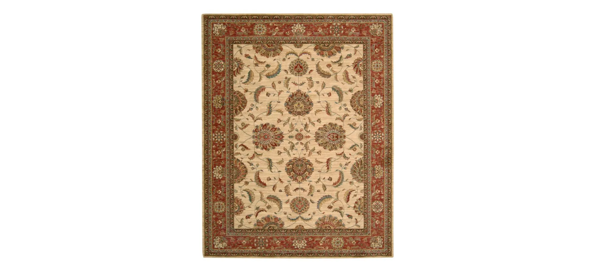Living Treasures Area Rug in Ivory/Red by Nourison