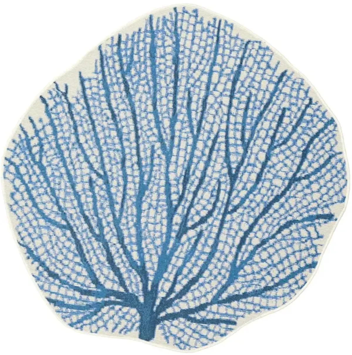 Esencia Coral Fan Mat in Navy by Trans-Ocean Import Co Inc