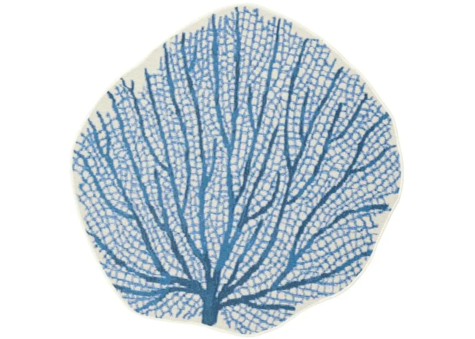 Esencia Coral Fan Mat in Navy by Trans-Ocean Import Co Inc