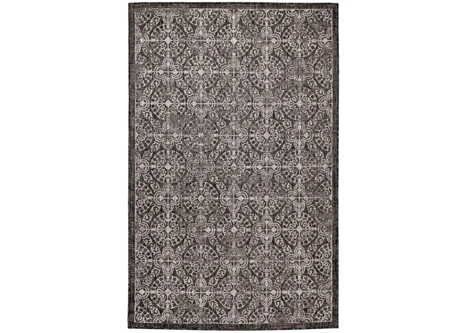 Carmel Antique Tile Rug in Black by Trans-Ocean Import Co Inc