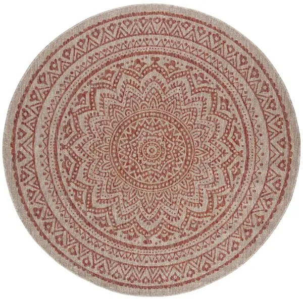 Courtyard Mandala Indoor/Outdoor Area Rug Round