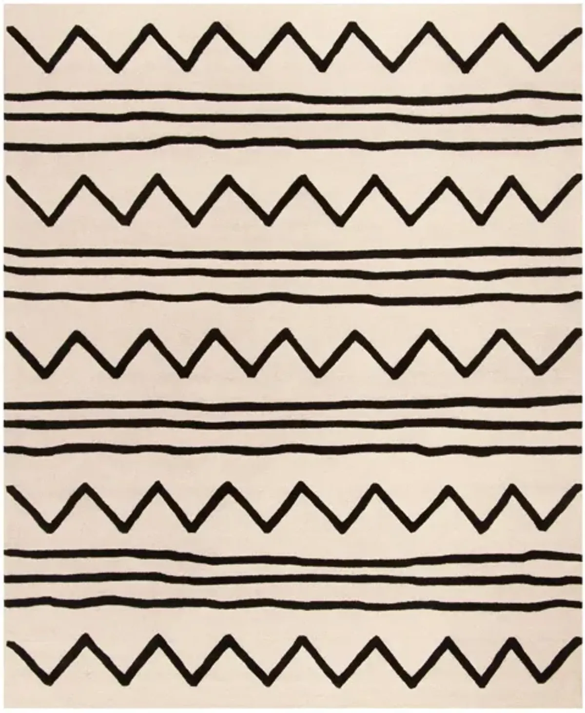 Zaiden Kid's Area Rug in Ivory & Black by Safavieh