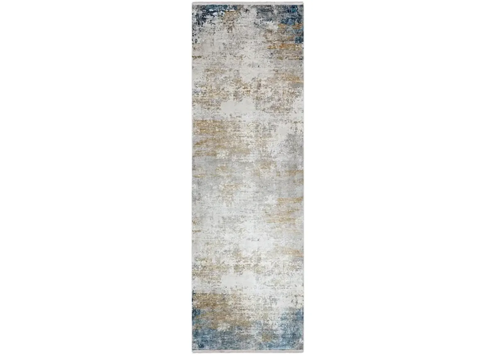 Solaris Ombre Rug in Sky Blue, Dark Blue, Bright Yellow, White, Taupe, Medium Gray by Surya