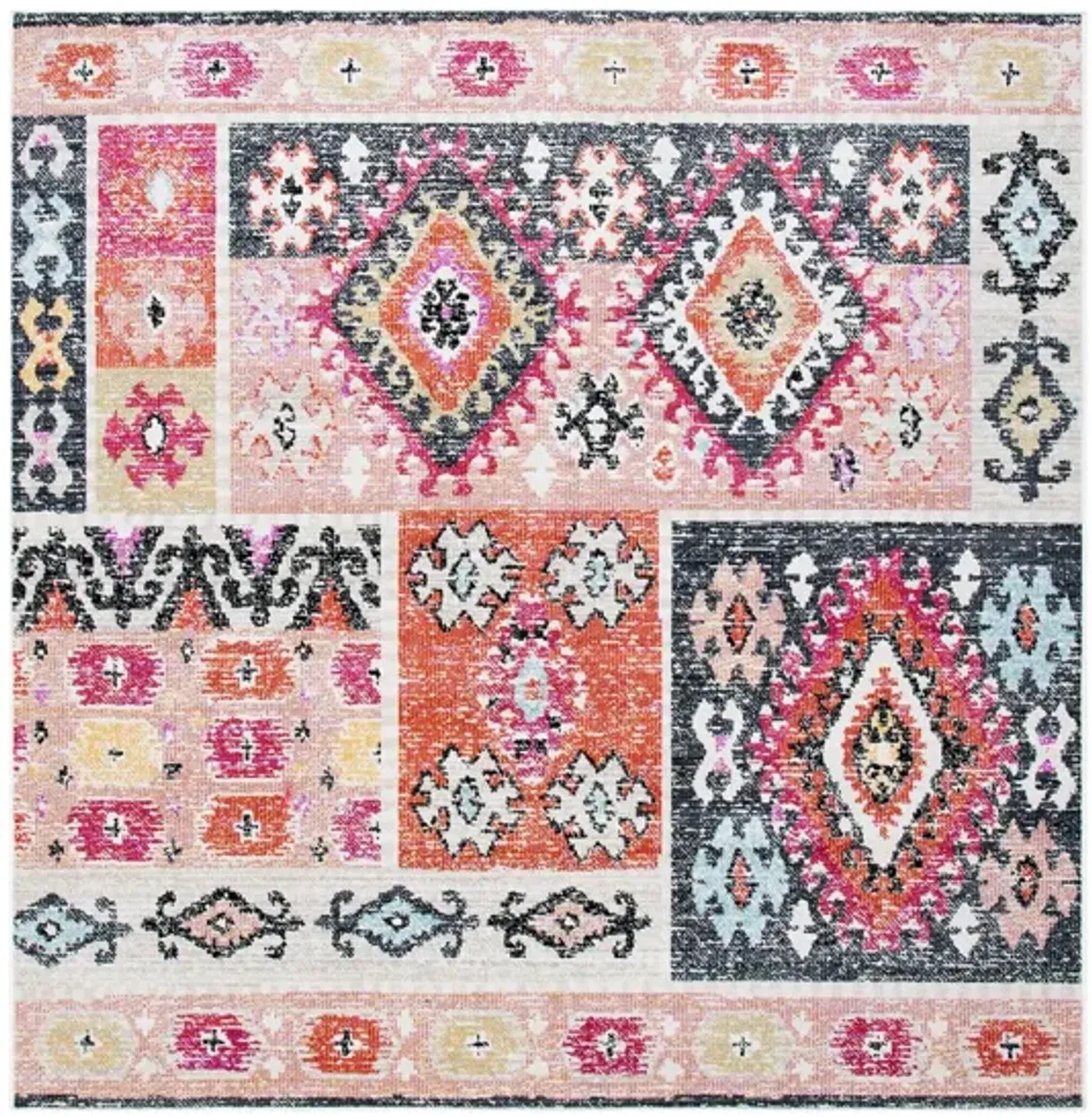 Montage II Area Rug in Aqua & Fuchsia by Safavieh