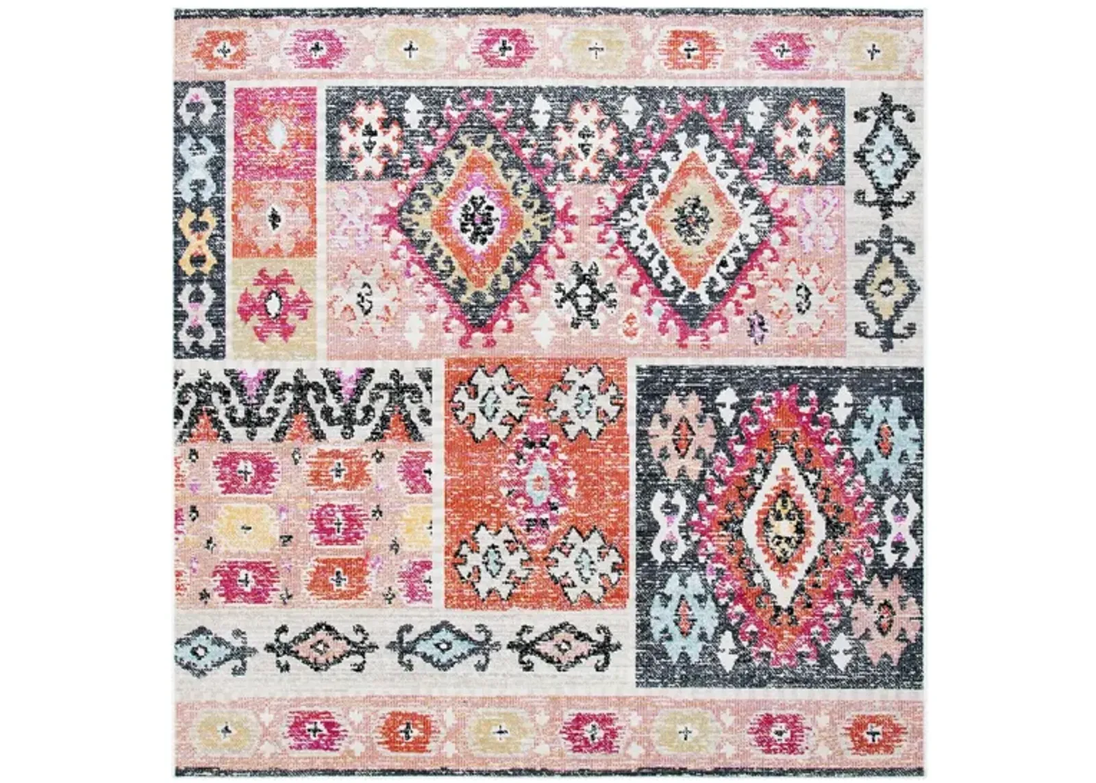 Montage II Area Rug in Aqua & Fuchsia by Safavieh