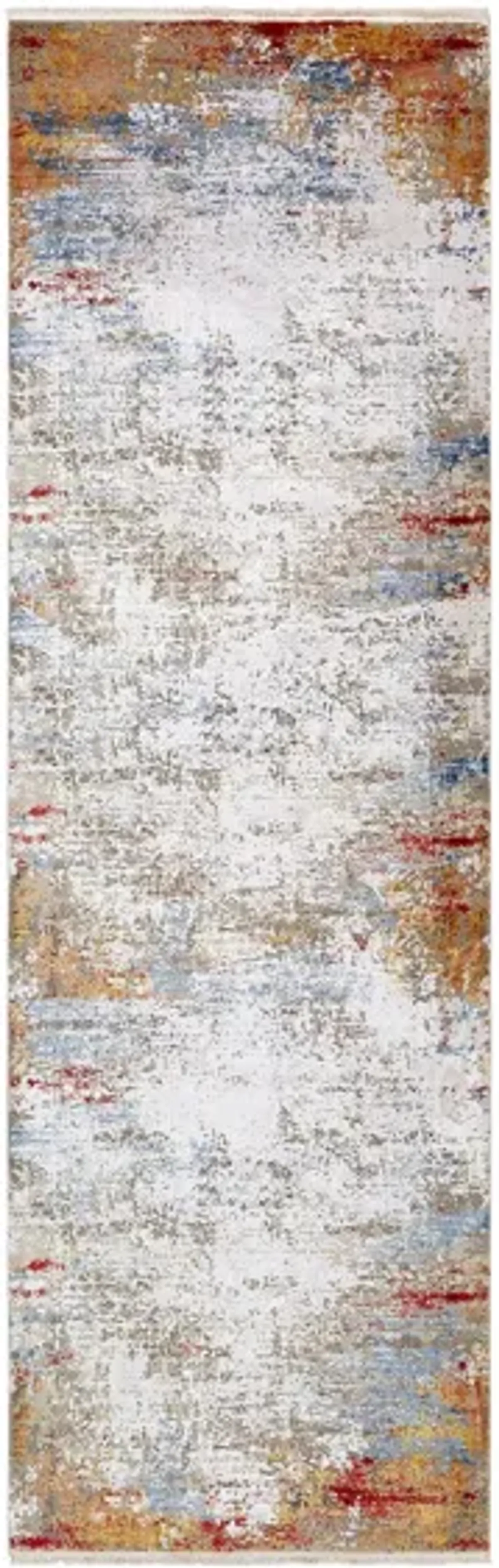 Solaris Autumn Rug in Burnt Orange, Bright Yellow, Bright Red, Sky Blue, White, Taupe, Medium Gray by Surya