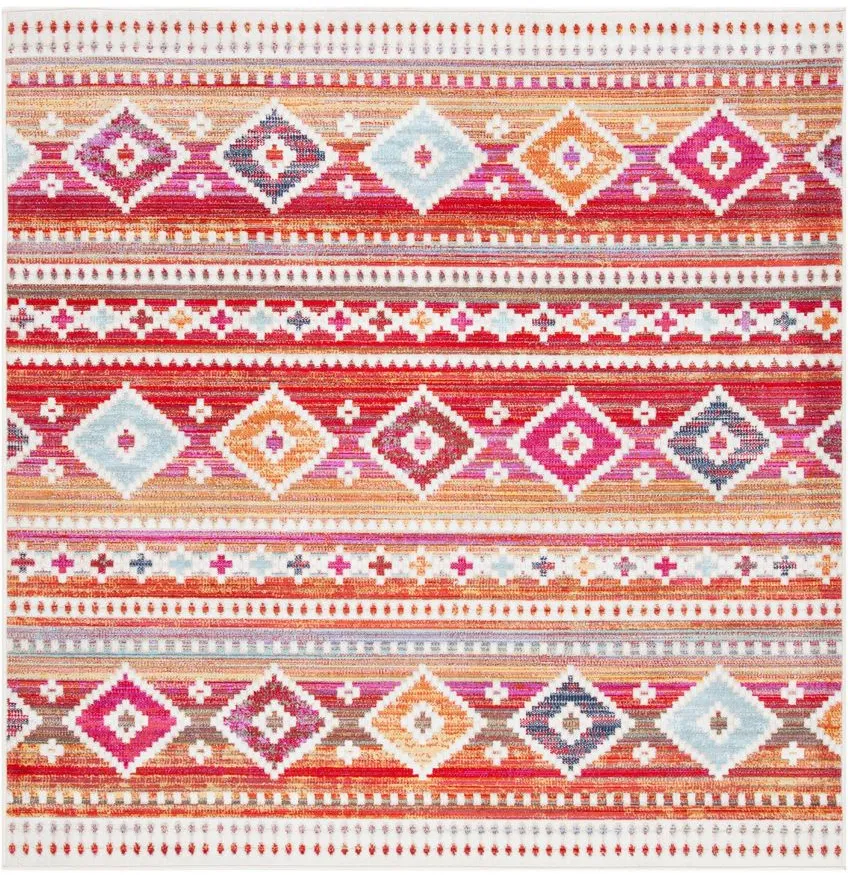 Montage III Area Rug in Red & Fuchsia by Safavieh