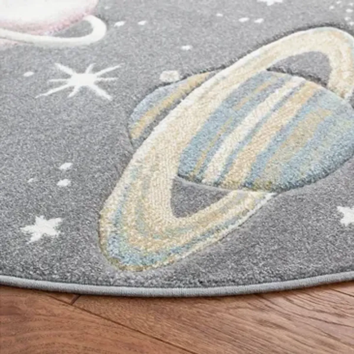 Carousel Planets Kids Area Rug Round