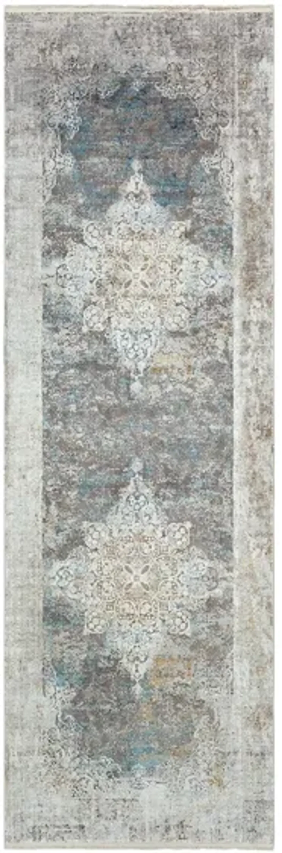 Solaris Topaz Rug in Sky Blue, Dark Blue, Taupe, Medium Gray, Light Gray, White, Bright Yellow by Surya