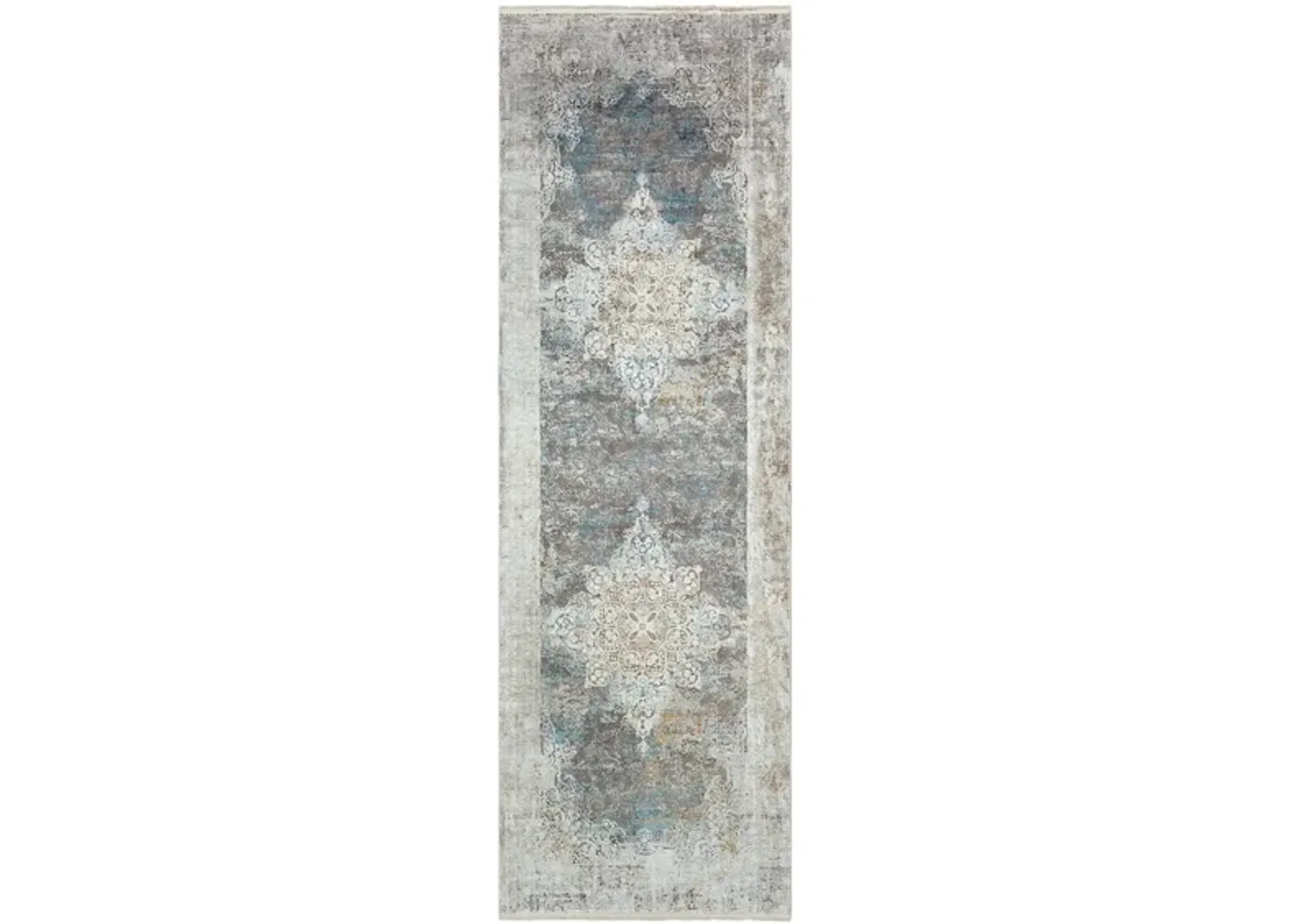 Solaris Topaz Rug in Sky Blue, Dark Blue, Taupe, Medium Gray, Light Gray, White, Bright Yellow by Surya