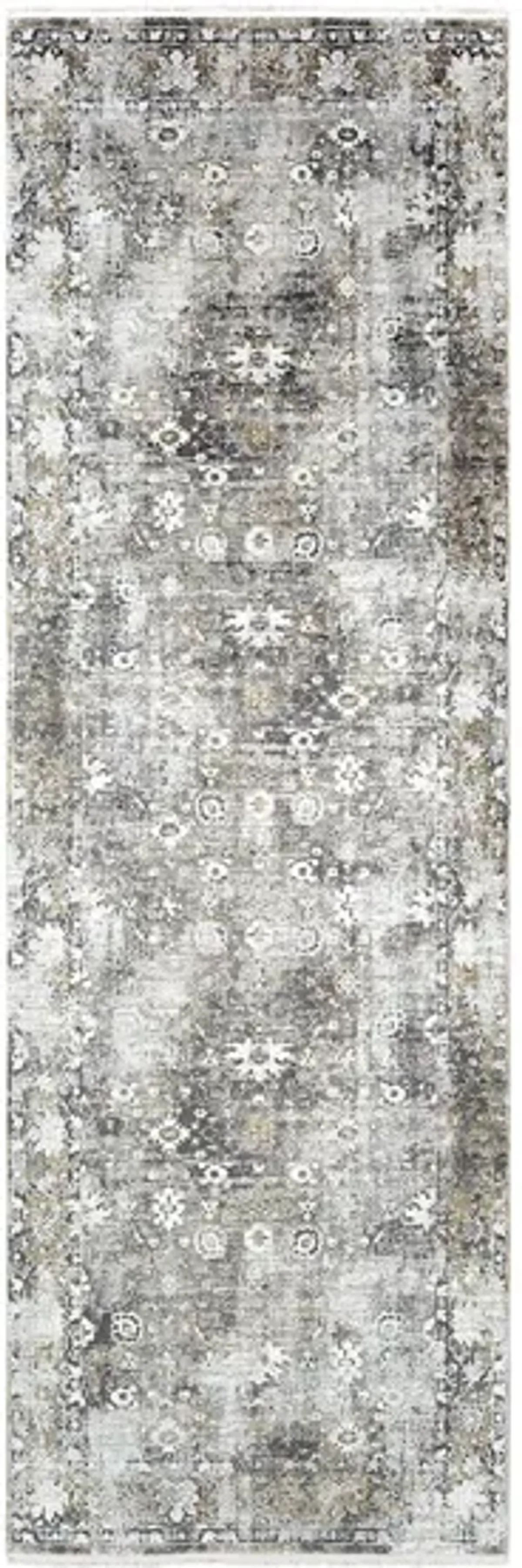 Solaris Desert Rose Rug in Charcoal, Taupe, Medium Gray, Bright Yellow, White, Light Gray by Surya